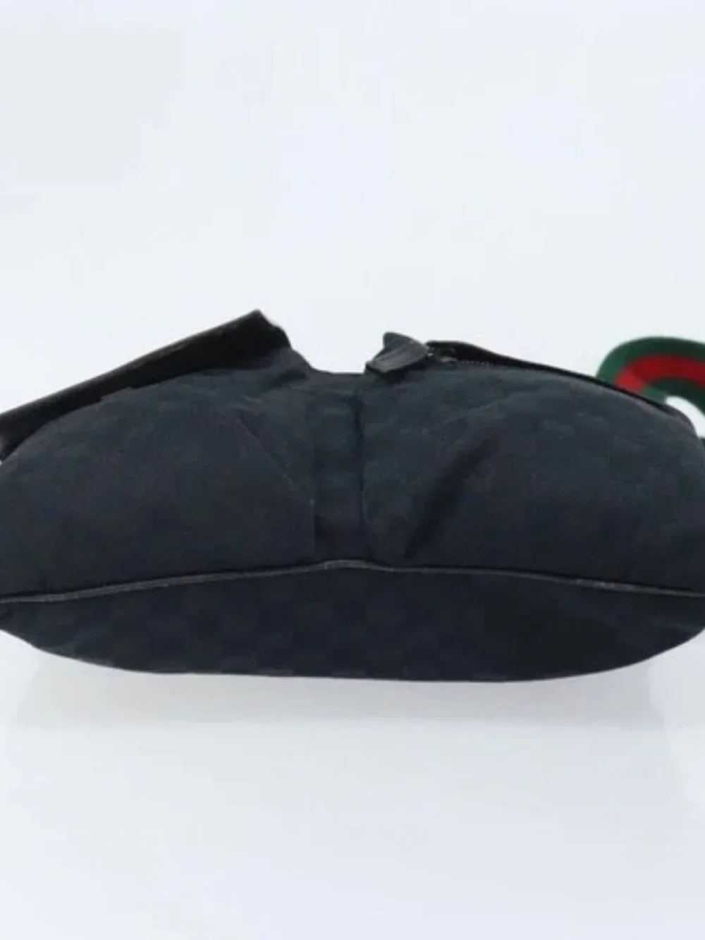 GUCCI GG Canvas Web Sherry Line Shoulder Bag Black Red Green 169937 Auth YKZ350